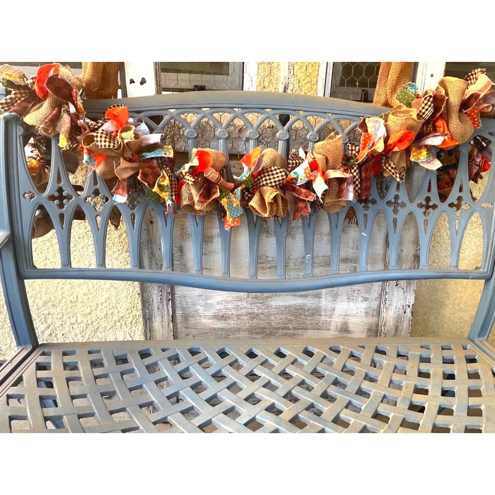Fall rag garland / harvest / holiday / burlap/ farmhouse / rustic